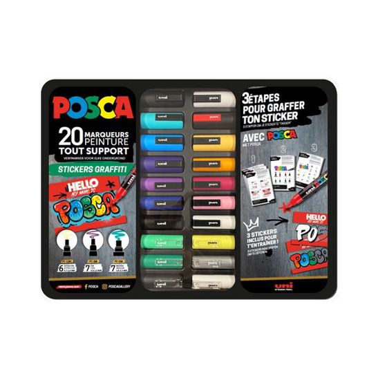 POSCA Pigmentmarker "STICKERS GRAFFITI" - 20er Metallbox