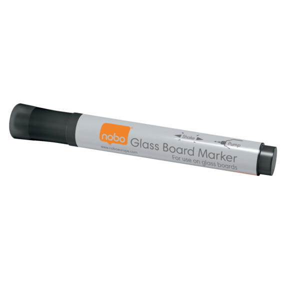 Schwarze Glas-Whiteboard Marker mit Rundspitze - 4er Set