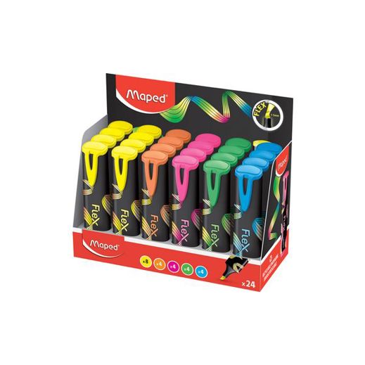 FLEX Textmarker - Flexible Spitze, 24er Display