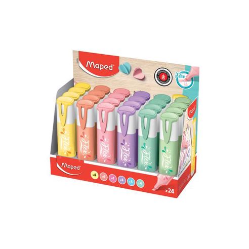 FLEX PASTEL Textmarker mit flexibler Spitze - 24er Display